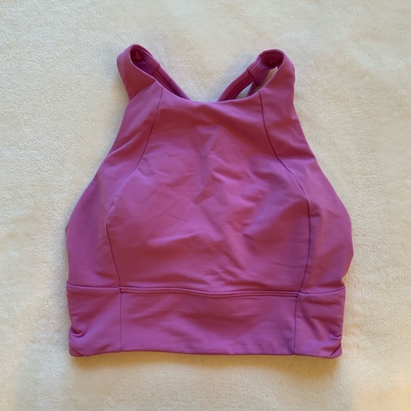 lululemon athletica Tops - Lululemon Free To Be Serene High Neck Long Line Sport Bra Magenta Glow